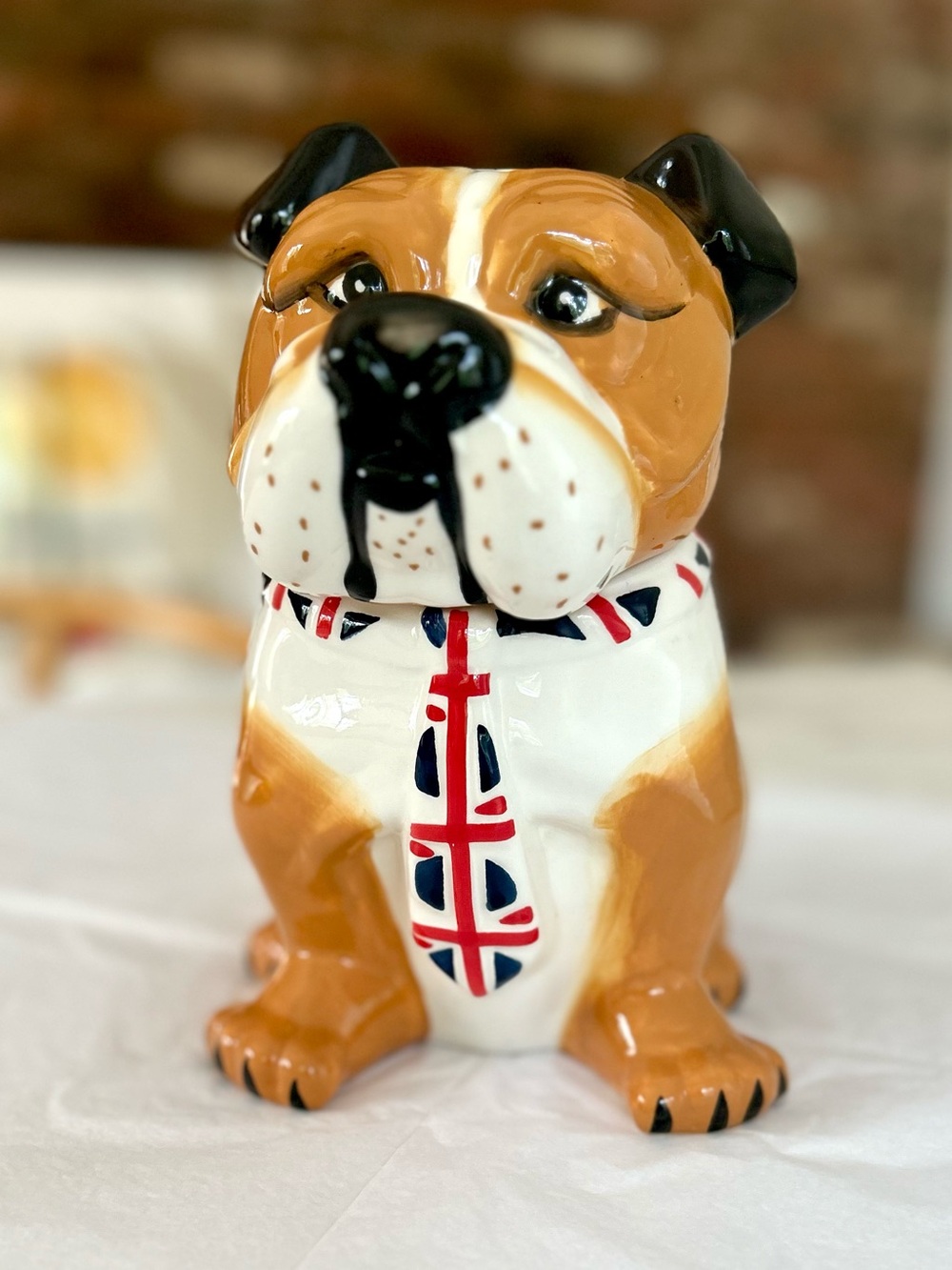 Hand Painted Cookie Jar_ English Bulldog